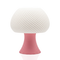 Lampe Robéa rose avec diffuseur blanc texturé et pied rose